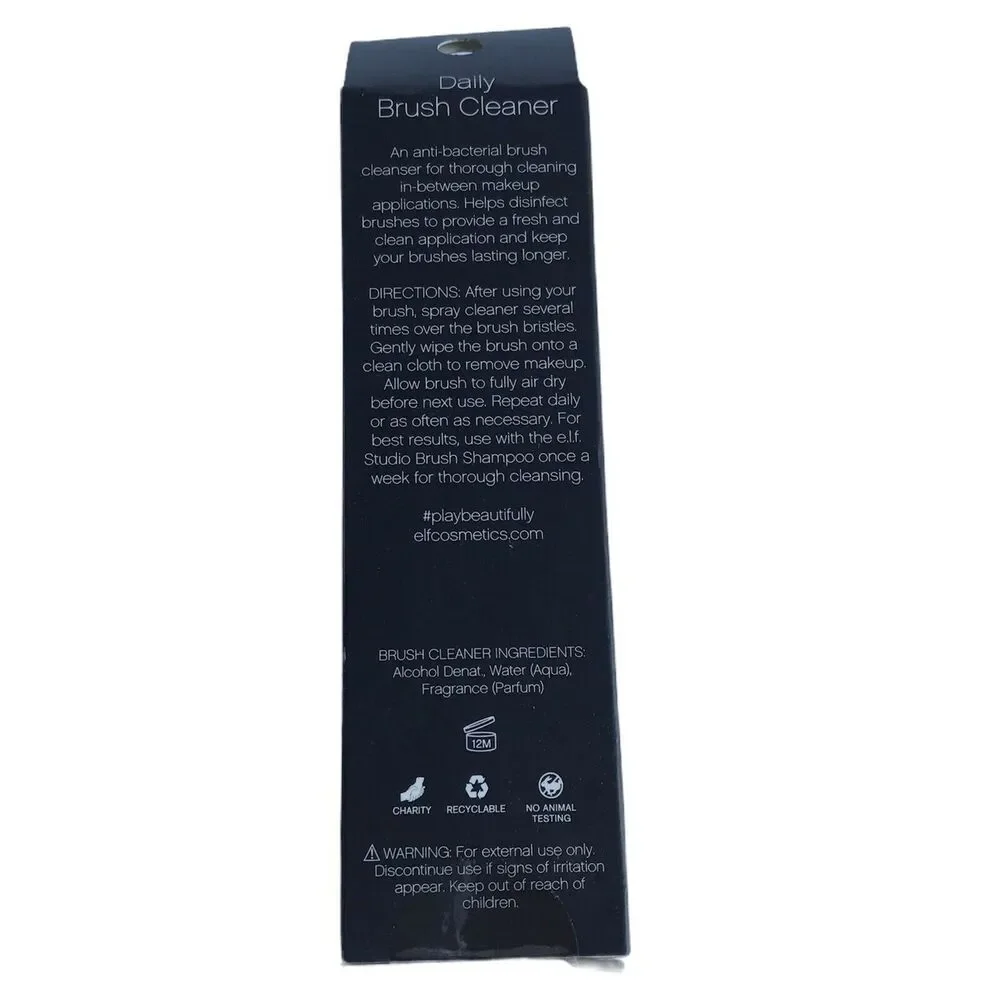 e.l.f. Studio Daily Brush Cleaner Sanitizer Anti Bacterial Cleanser Clear NIB